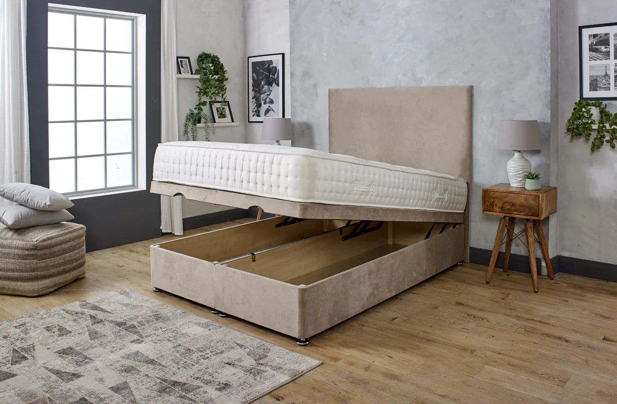 Plain Ottoman Divan Bed with Headboard Newcastle Beds