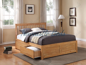 Pentre Drawers Bed- Oak Finish