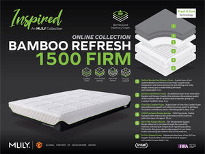 MLILY Bamboo Memory Refresh 1500 Firm Mattress in a Box